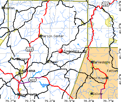 Commodore, PA map