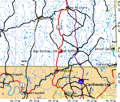 Hop Bottom, PA map