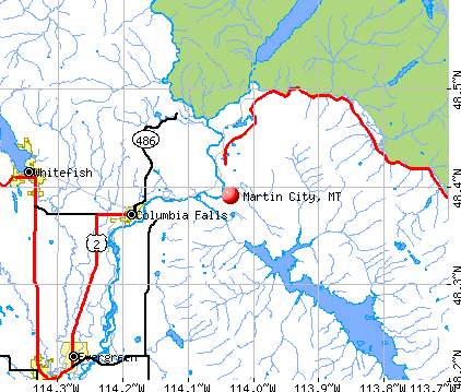 Martin City, MT map