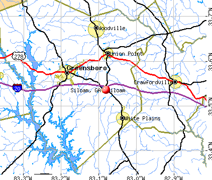Siloam, GA map