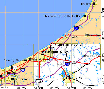 Michiana Shores, IN map
