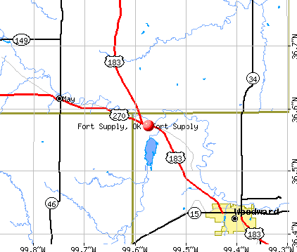 Fort Supply, OK map