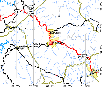 Vansant, VA map