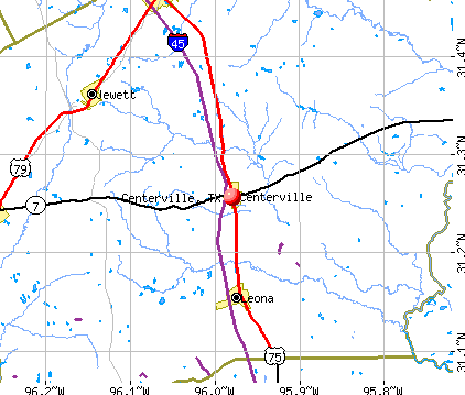 Centerville, TX map
