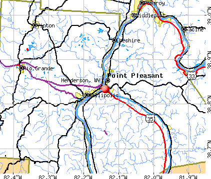 Henderson, WV map