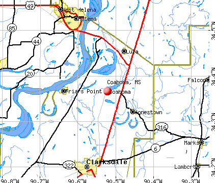 Coahoma, MS map