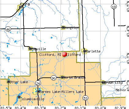 Clifford, MI map