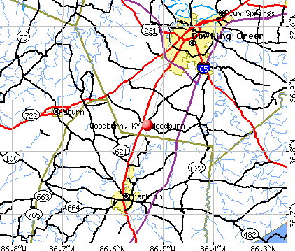 Woodburn, KY map