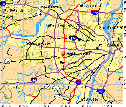 Huntleigh, MO map