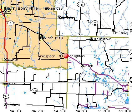 Creighton, MO map
