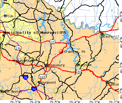 Crabtree, PA map