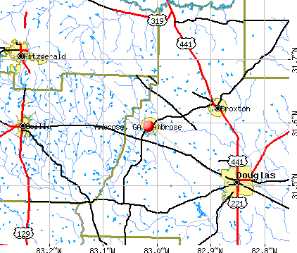 Ambrose, GA map