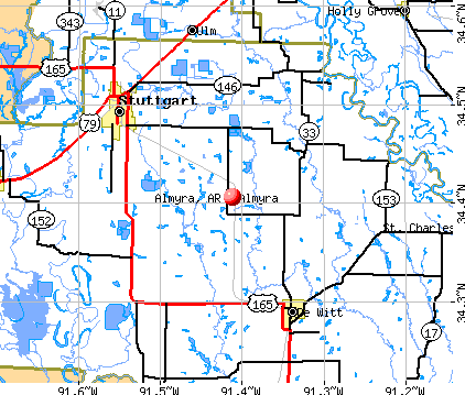 Almyra, AR map