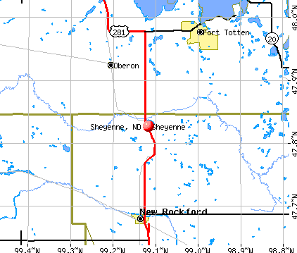 Sheyenne, ND map