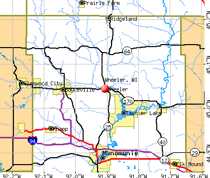 Wheeler, WI map