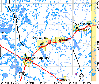 Taconite, MN map