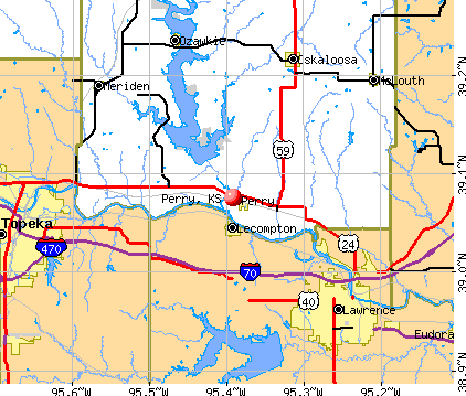 Perry, KS map