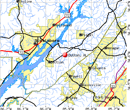 Dutton, AL map