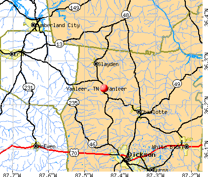 Vanleer, TN map