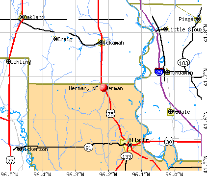 Herman, NE map