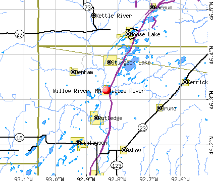 Willow River, MN map