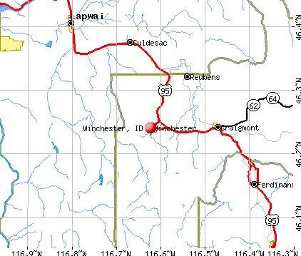 Winchester, ID map
