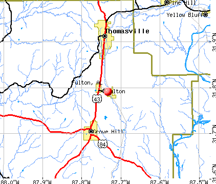 Fulton, AL map