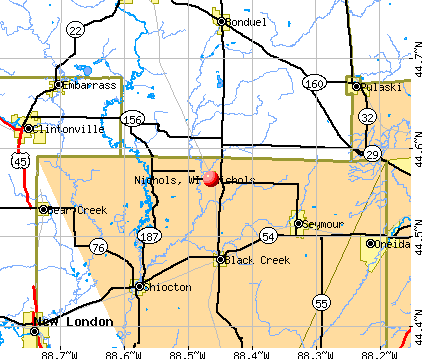 Nichols, WI map