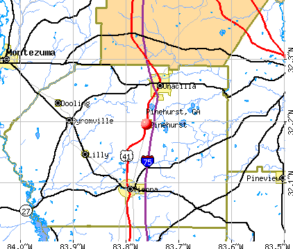 Pinehurst, GA map