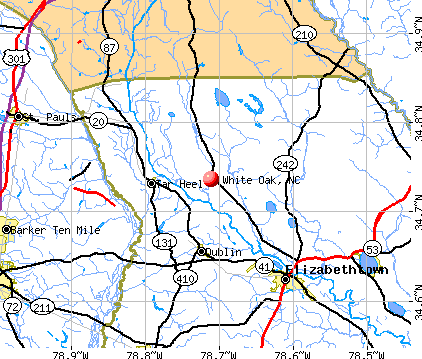 White Oak, NC map
