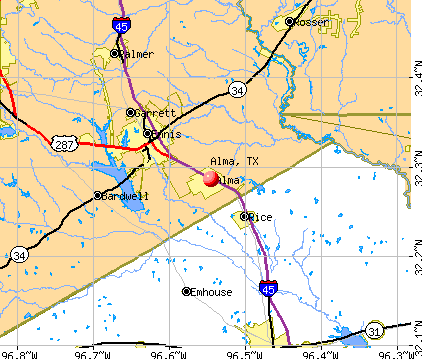 Alma, TX map