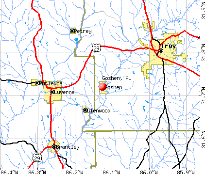 Goshen, AL map