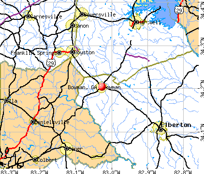 Bowman, GA map