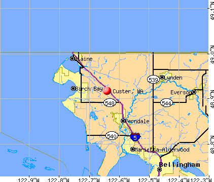 Custer, WA map