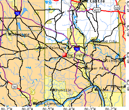 Darlington, PA map