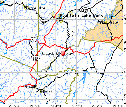 Bayard, WV map