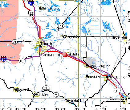 Oakdale, WI map