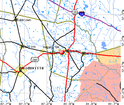 Hagan, GA map