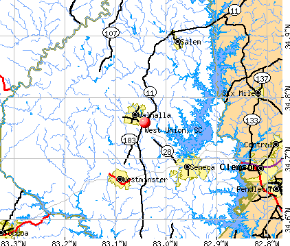 West Union, SC map
