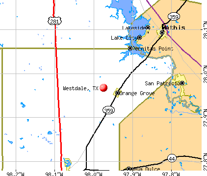 Westdale, TX map