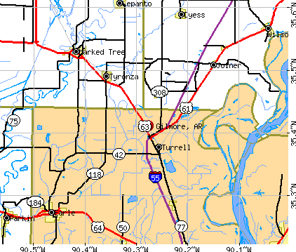 Gilmore, AR map