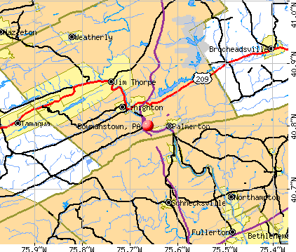 Bowmanstown, PA map