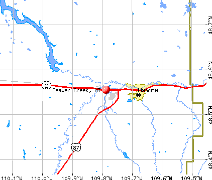 Beaver Creek, MT map