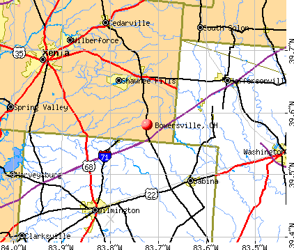 Bowersville, OH map