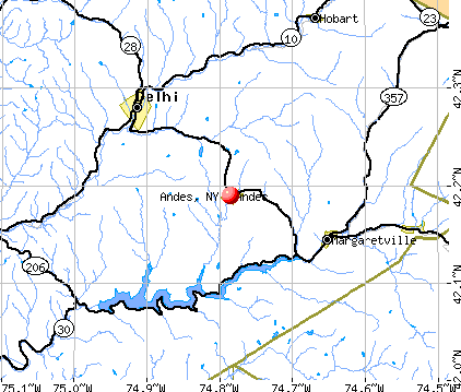 Andes, NY map