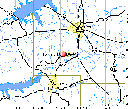 Taylor, MS map