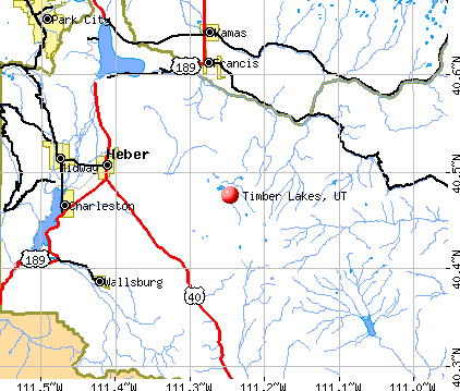 Timber Lakes, UT map
