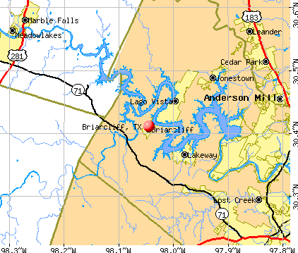 Briarcliff, TX map