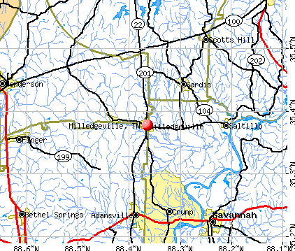 Milledgeville, TN map