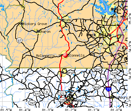 McConnells, SC map